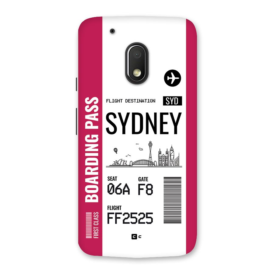 Sydney Boarding Pass Back Case for Moto G4 Play