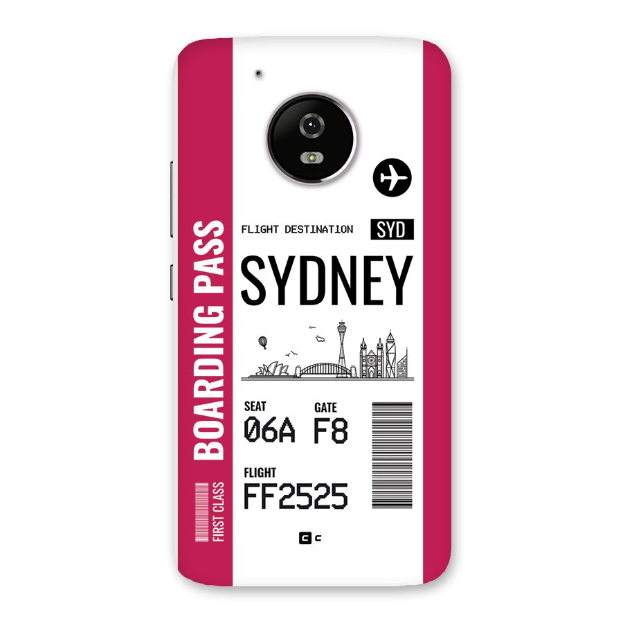 Sydney Boarding Pass Back Case for Moto G5