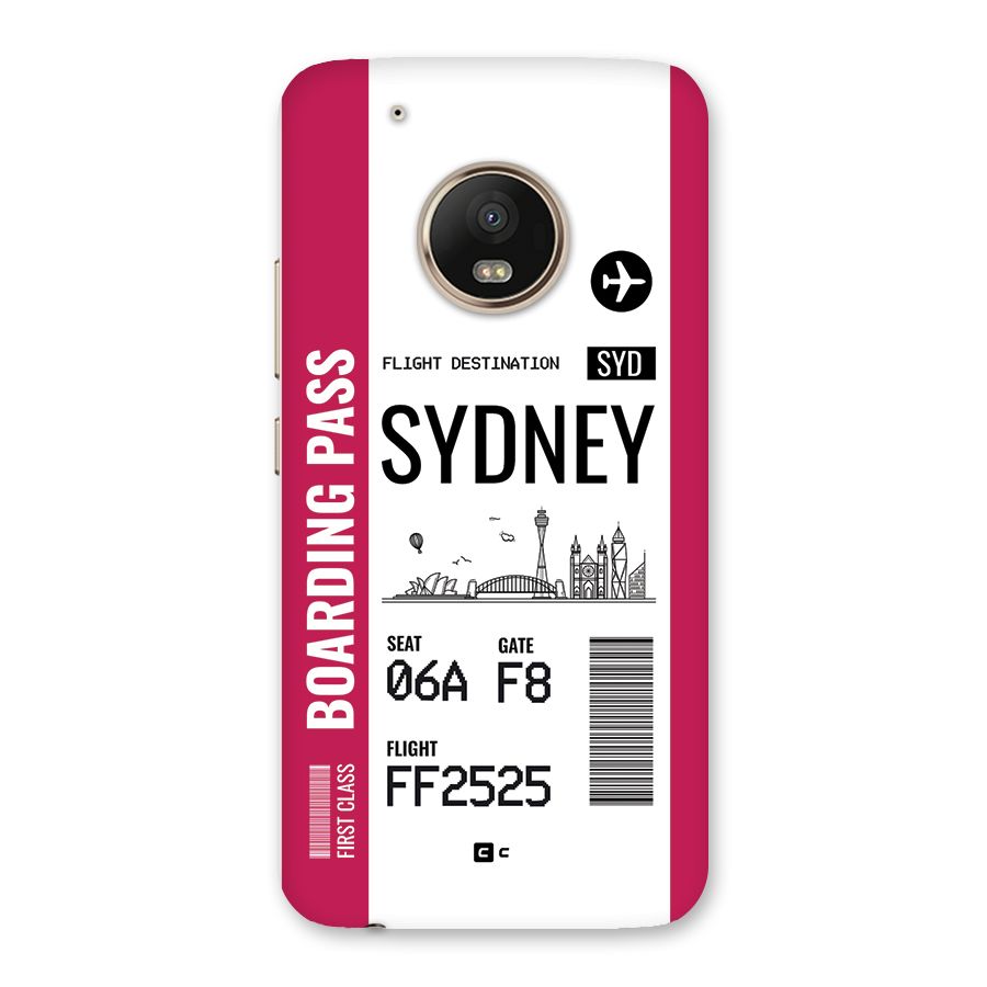 Sydney Boarding Pass Back Case for Moto G5 Plus