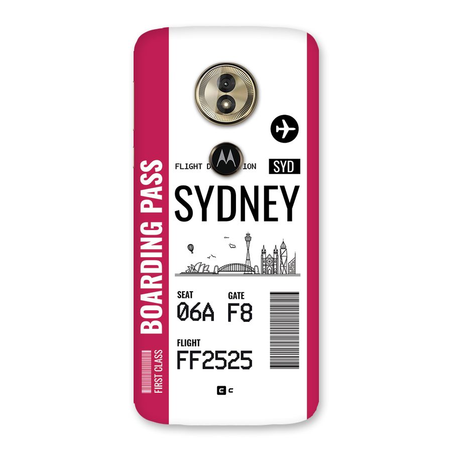 Sydney Boarding Pass Back Case for Moto G6 Play