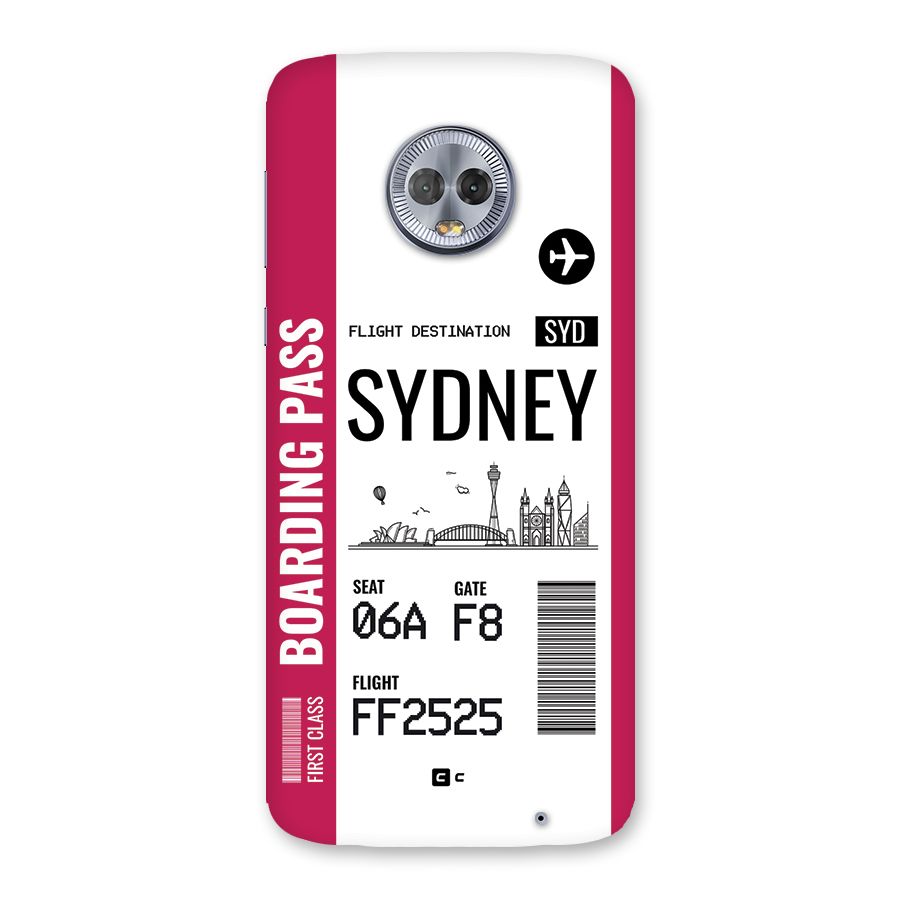 Sydney Boarding Pass Back Case for Moto G6 Plus