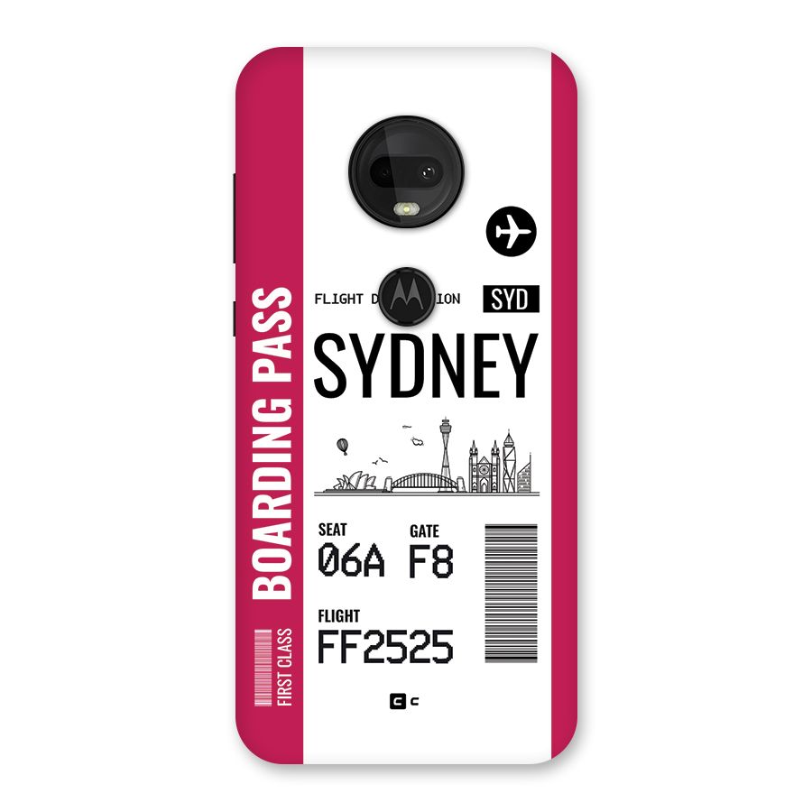 Sydney Boarding Pass Back Case for Moto G7