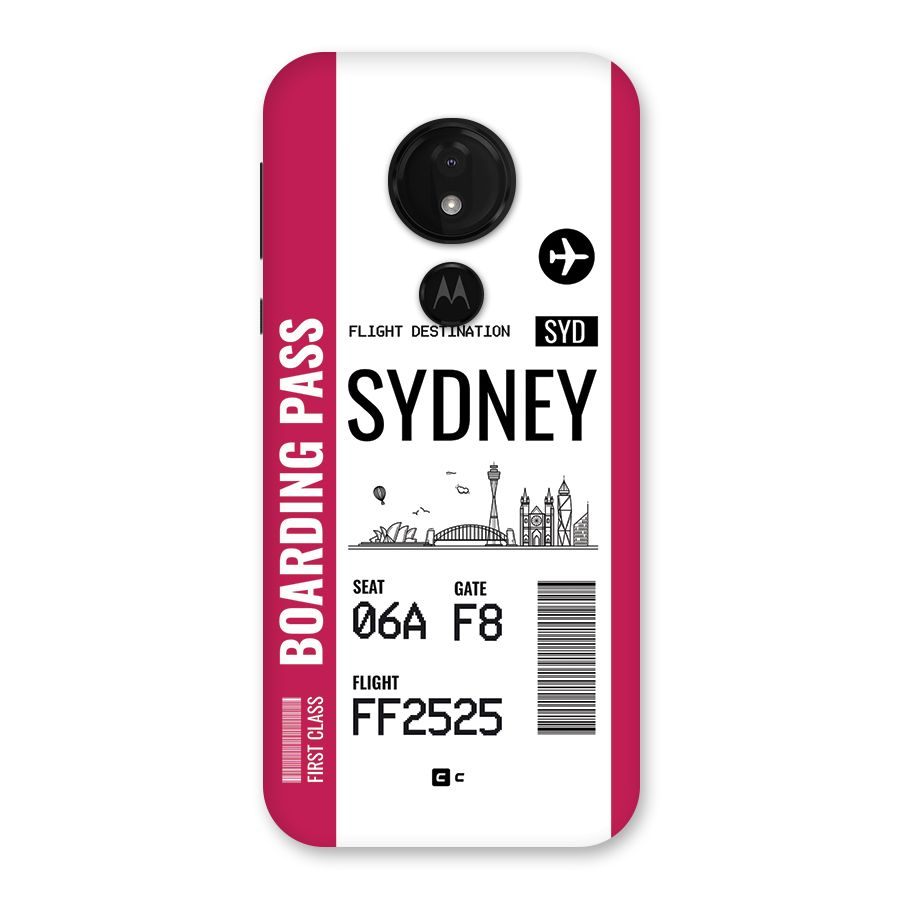 Sydney Boarding Pass Back Case for Moto G7 Power