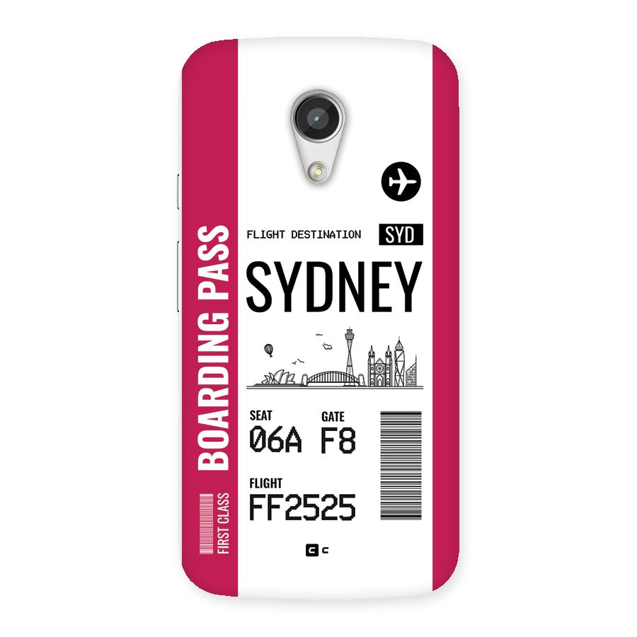 Sydney Boarding Pass Back Case for Moto G 2nd Gen