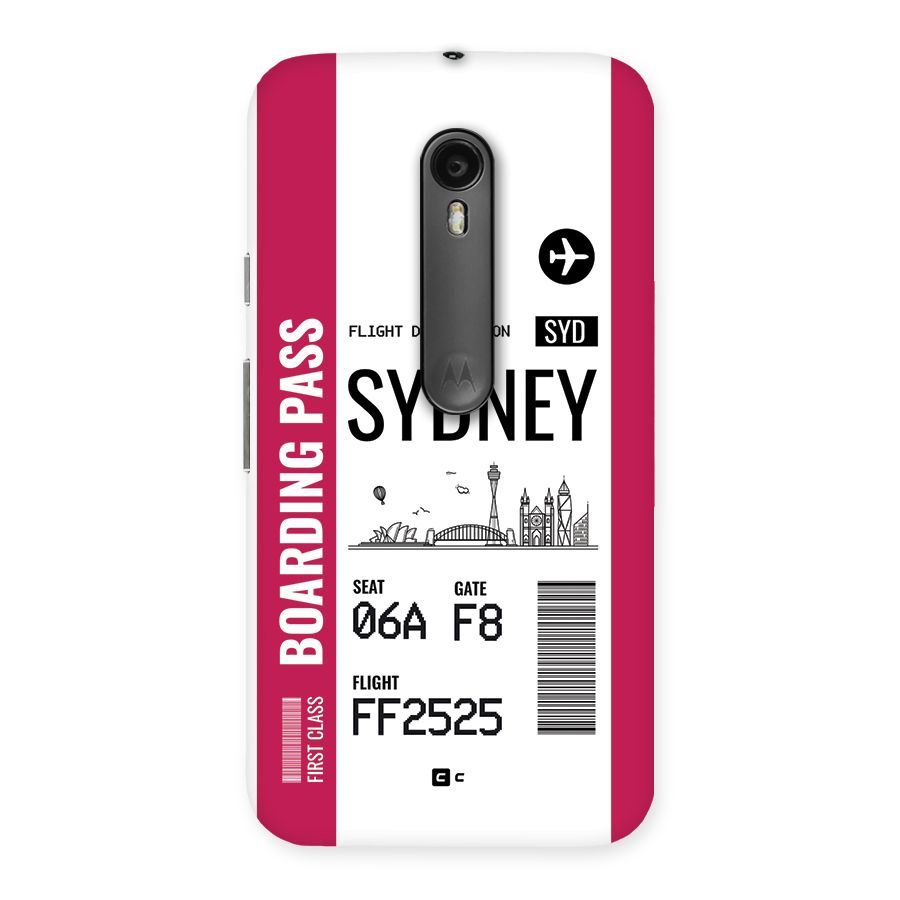 Sydney Boarding Pass Back Case for Moto G Turbo