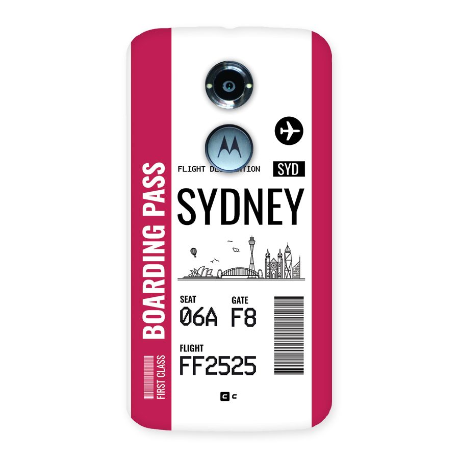Sydney Boarding Pass Back Case for Moto X2