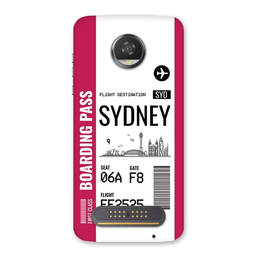 Sydney Boarding Pass Back Case for Moto Z2 Play