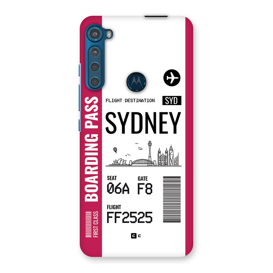 Sydney Boarding Pass Back Case for Motorola One Fusion Plus