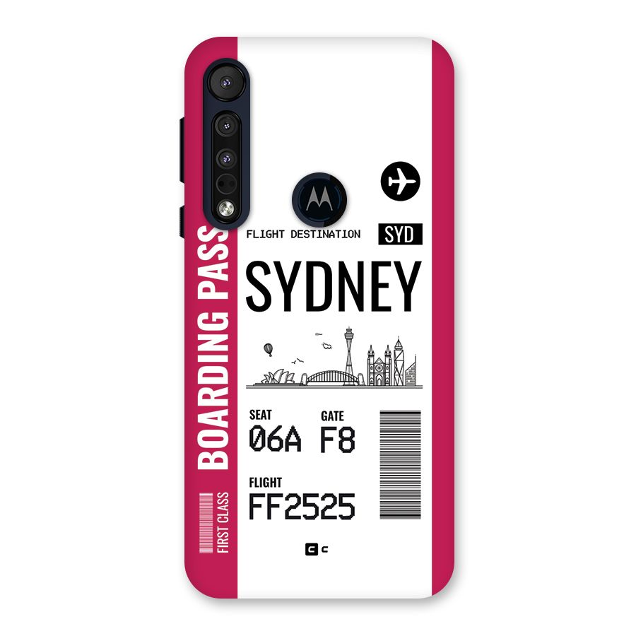 Sydney Boarding Pass Back Case for Motorola One Macro