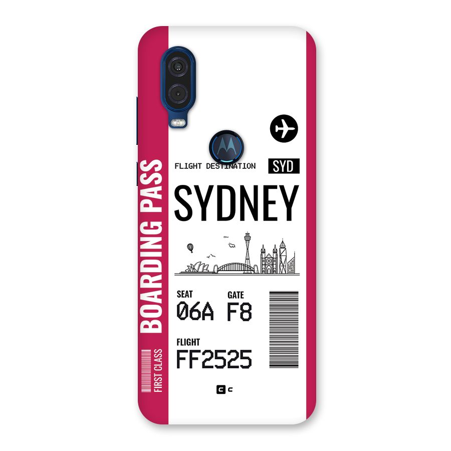 Sydney Boarding Pass Back Case for Motorola One Vision