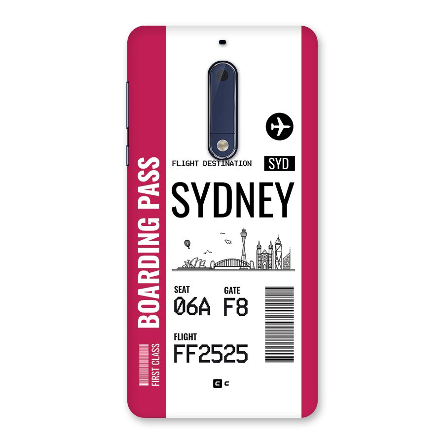 Sydney Boarding Pass Back Case for Nokia 5