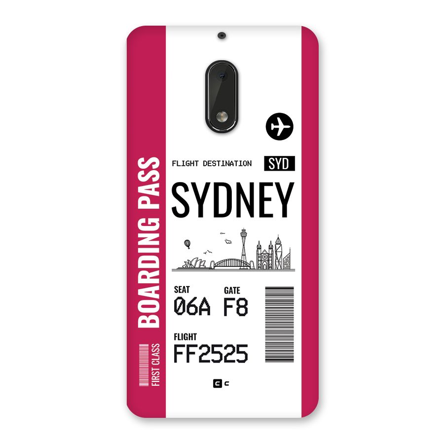 Sydney Boarding Pass Back Case for Nokia 6