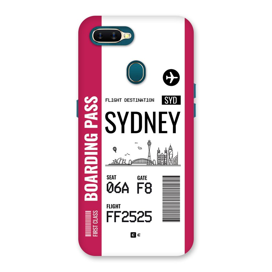 Sydney Boarding Pass Back Case for Oppo A12