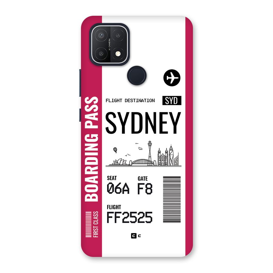 Sydney Boarding Pass Back Case for Oppo A15