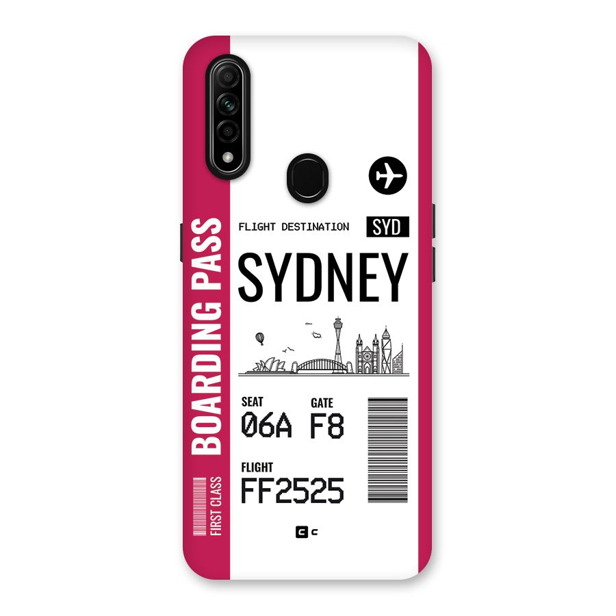 Sydney Boarding Pass Back Case for Oppo A31