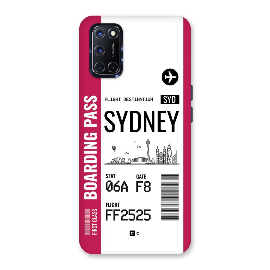 Sydney Boarding Pass Back Case for Oppo A52