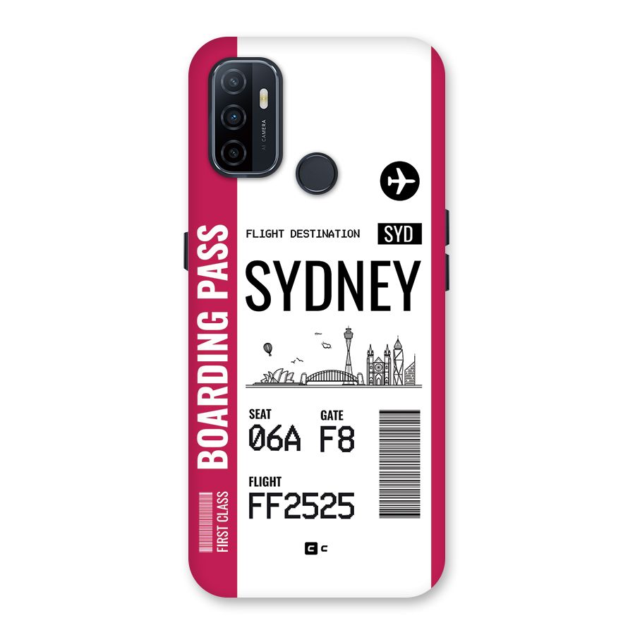 Sydney Boarding Pass Back Case for Oppo A53