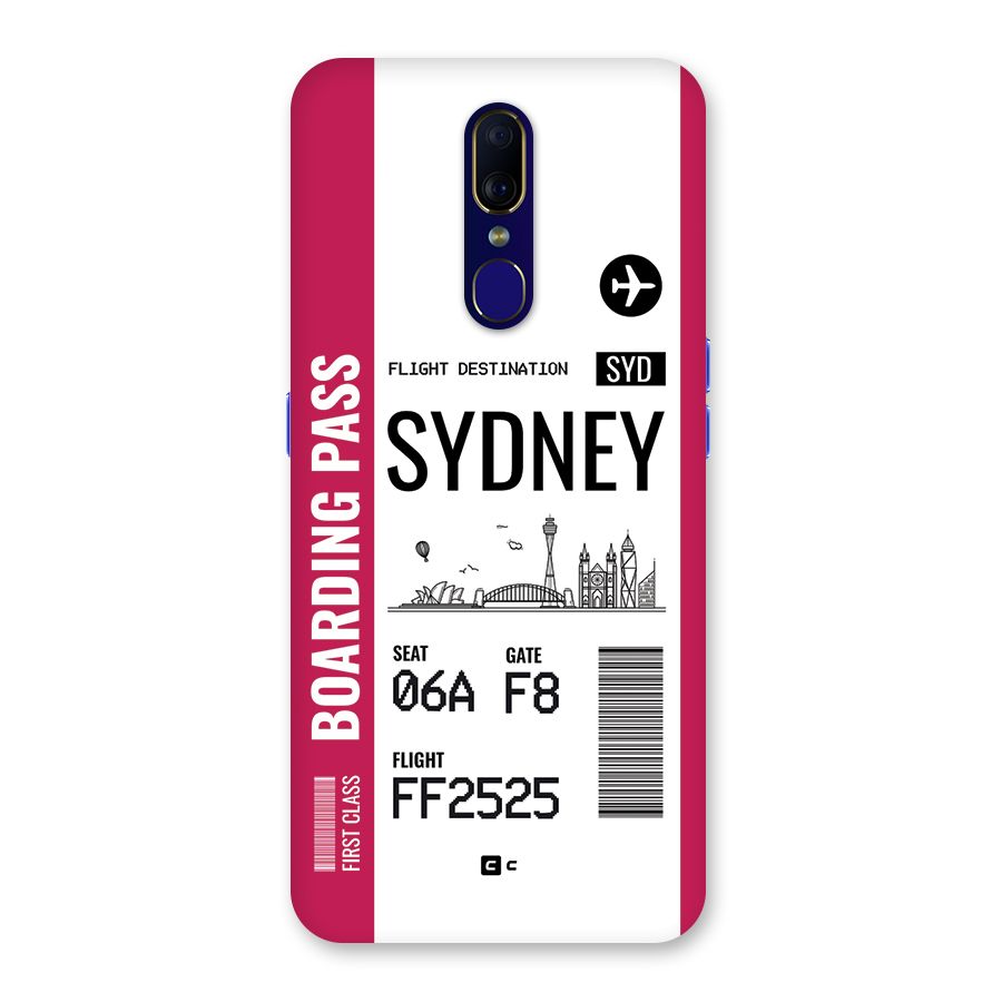 Sydney Boarding Pass Back Case for Oppo A9