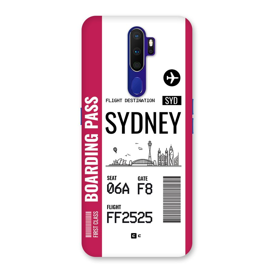 Sydney Boarding Pass Back Case for Oppo A9 (2020)