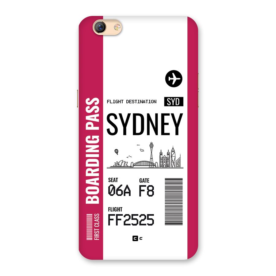 Sydney Boarding Pass Back Case for Oppo F3 Plus