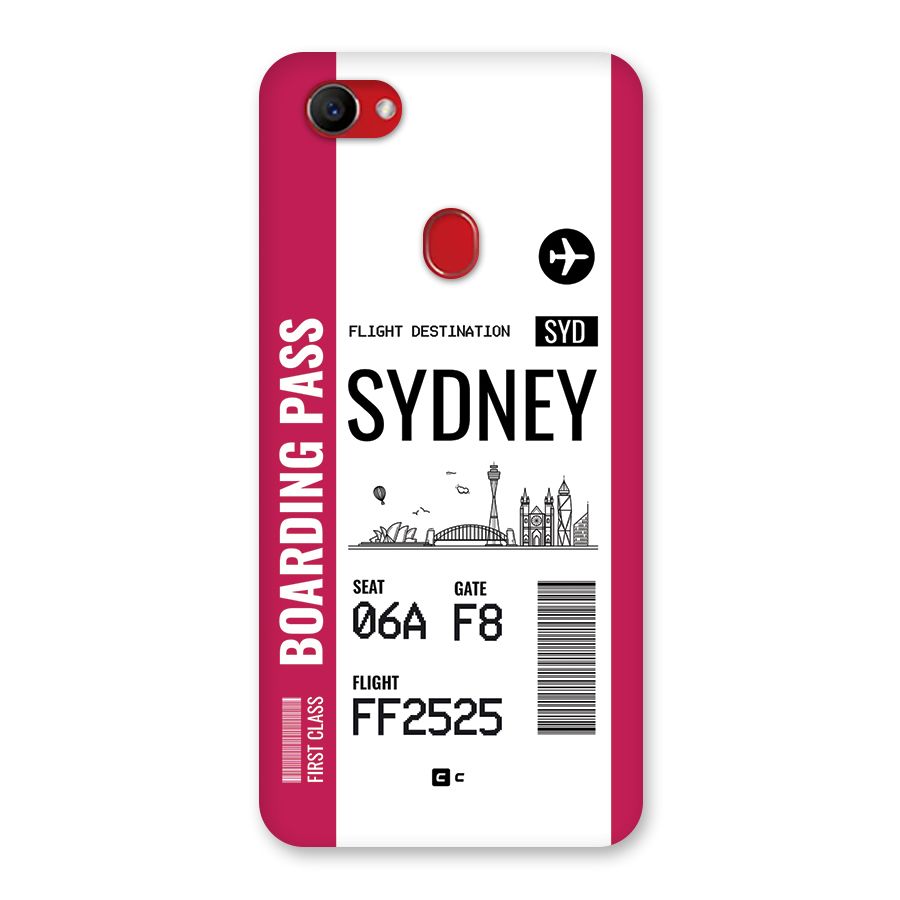 Sydney Boarding Pass Back Case for Oppo F7