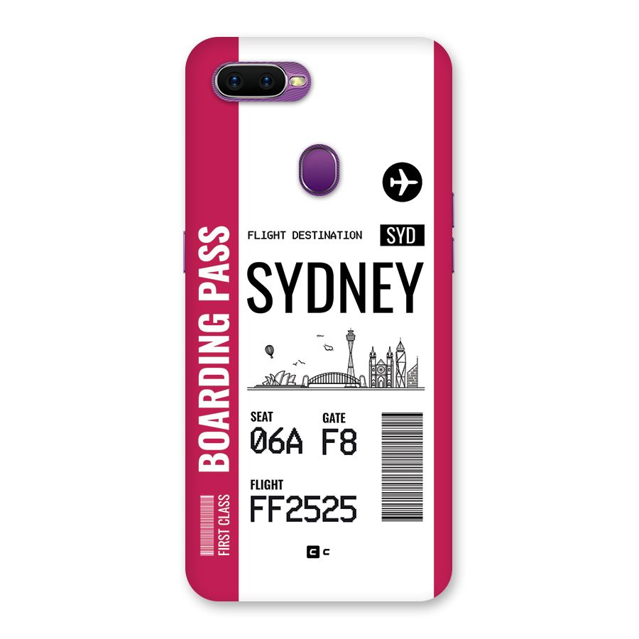 Sydney Boarding Pass Back Case for Oppo F9