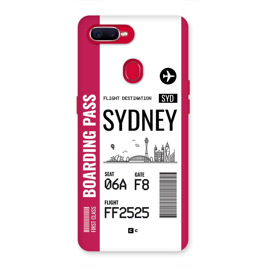 Sydney Boarding Pass Back Case for Oppo F9 Pro