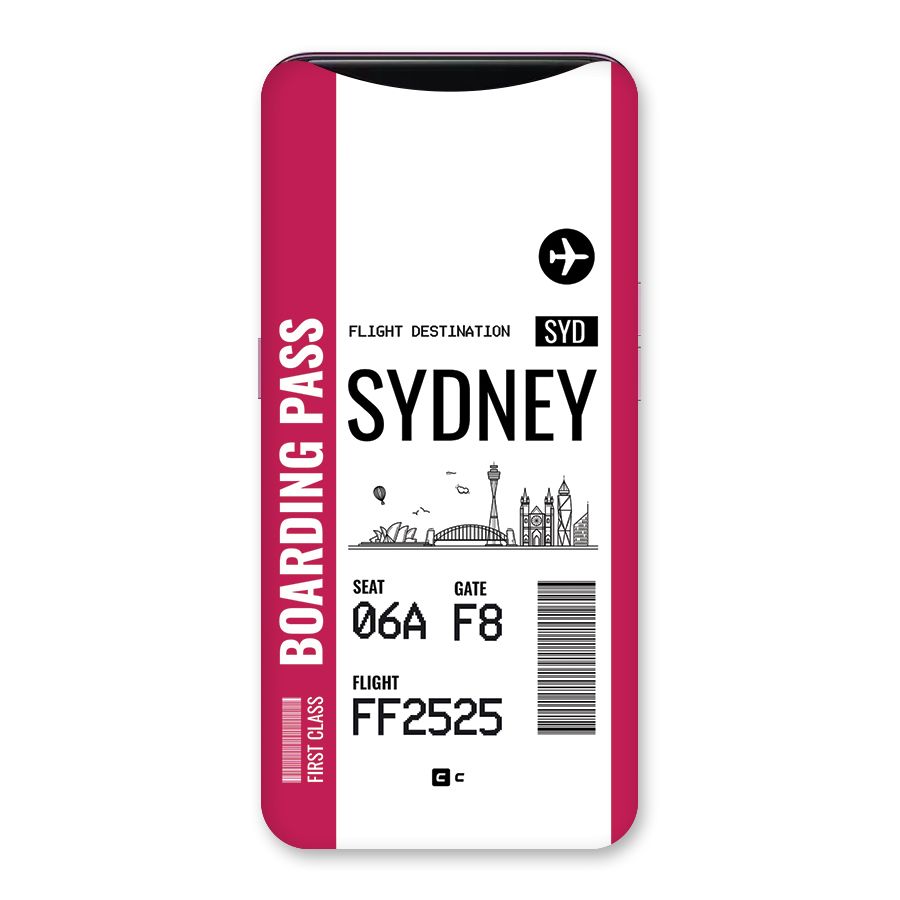 Sydney Boarding Pass Back Case for Oppo Find X