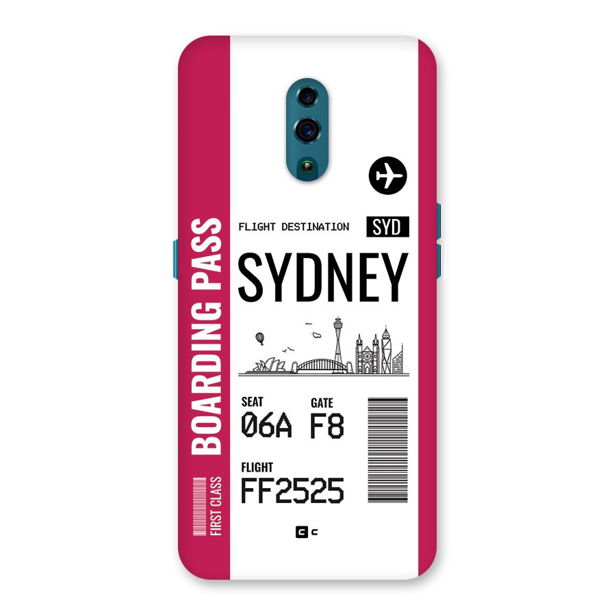 Sydney Boarding Pass Back Case for Oppo Reno