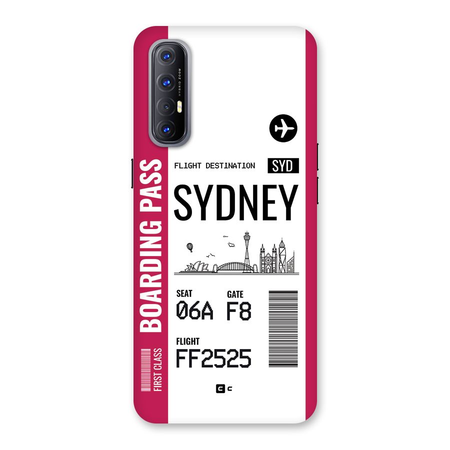 Sydney Boarding Pass Back Case for Oppo Reno3 Pro