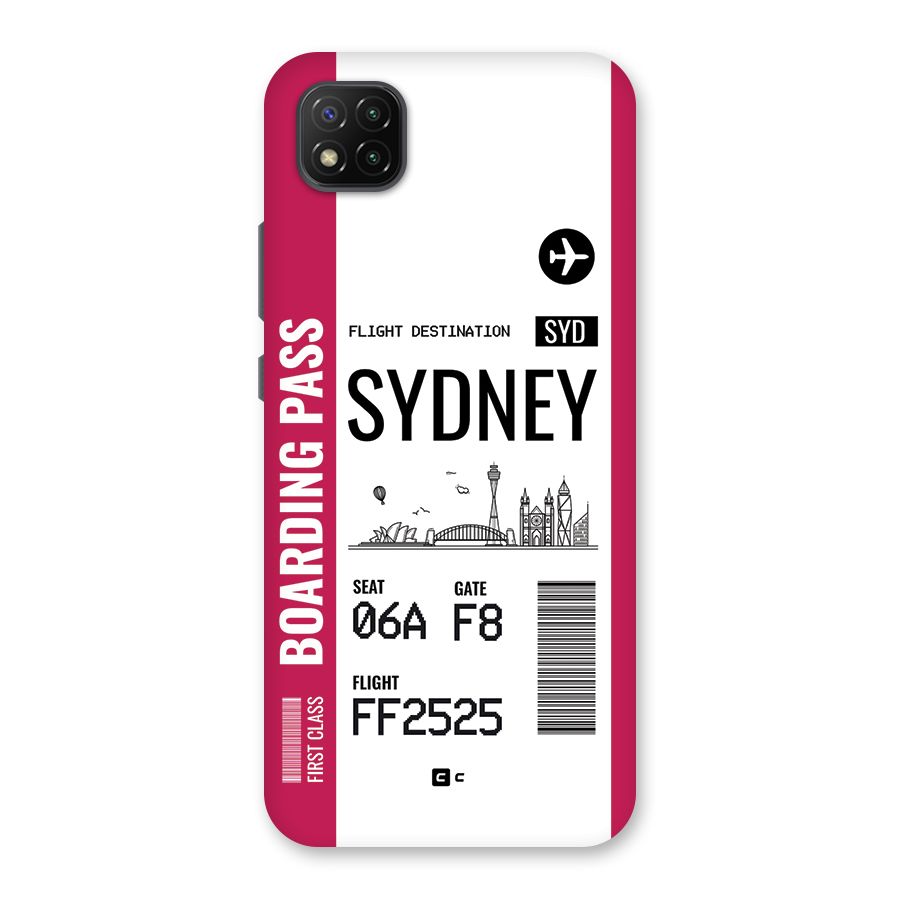 Sydney Boarding Pass Back Case for Poco C3