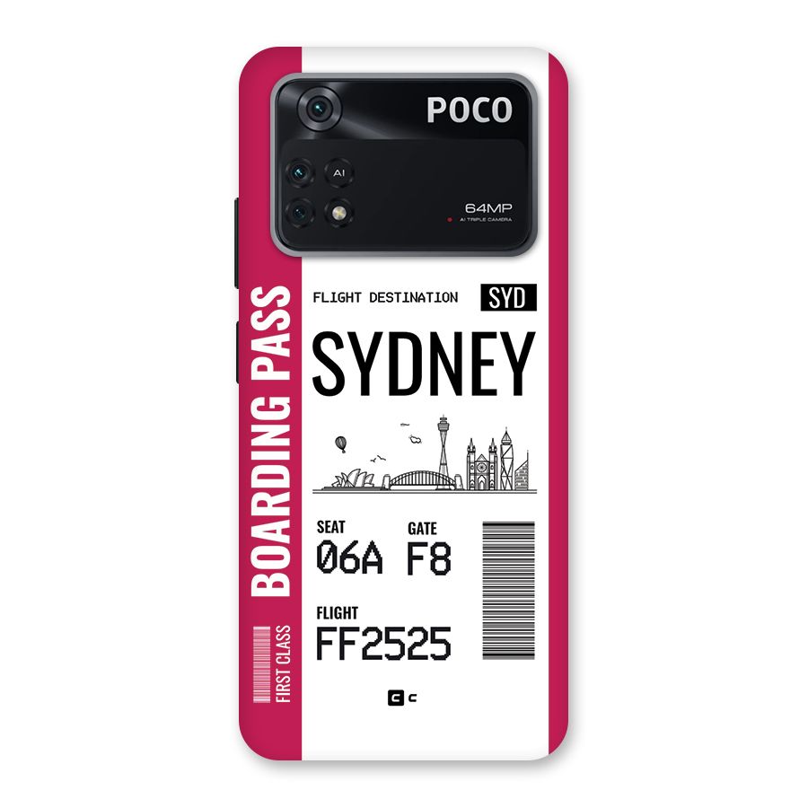 Sydney Boarding Pass Back Case for Poco M4 Pro 4G