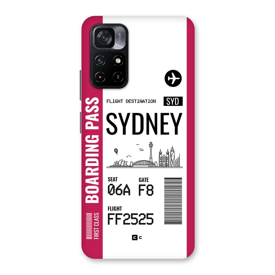 Sydney Boarding Pass Back Case for Poco M4 Pro 5G