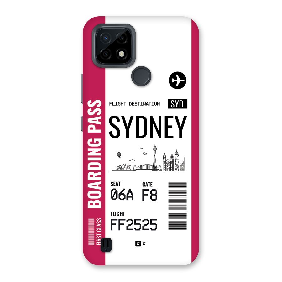 Sydney Boarding Pass Back Case for Realme C21