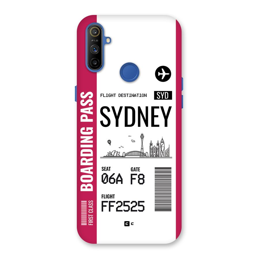 Sydney Boarding Pass Back Case for Realme Narzo 10A