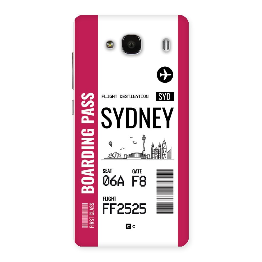 Sydney Boarding Pass Back Case for Redmi 2 Prime