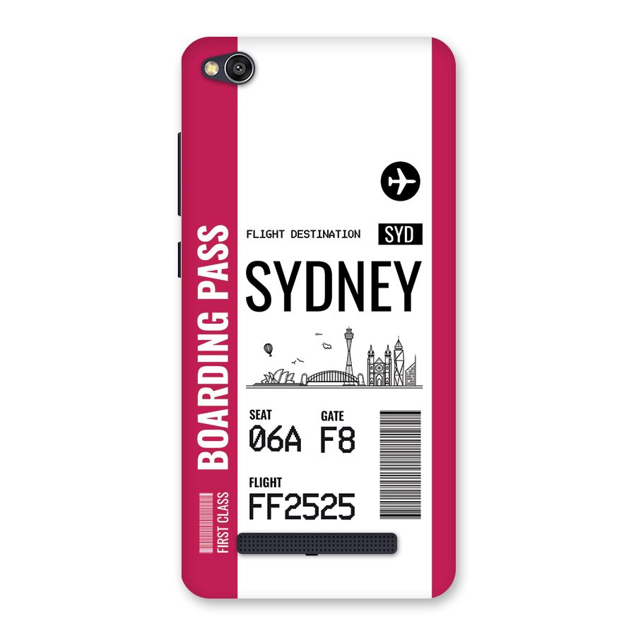 Sydney Boarding Pass Back Case for Redmi 4A