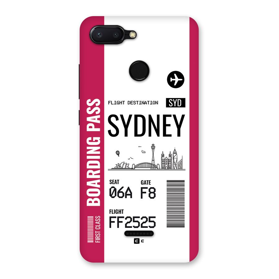 Sydney Boarding Pass Back Case for Redmi 6