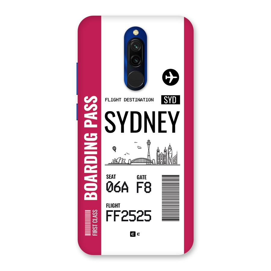 Sydney Boarding Pass Back Case for Redmi 8