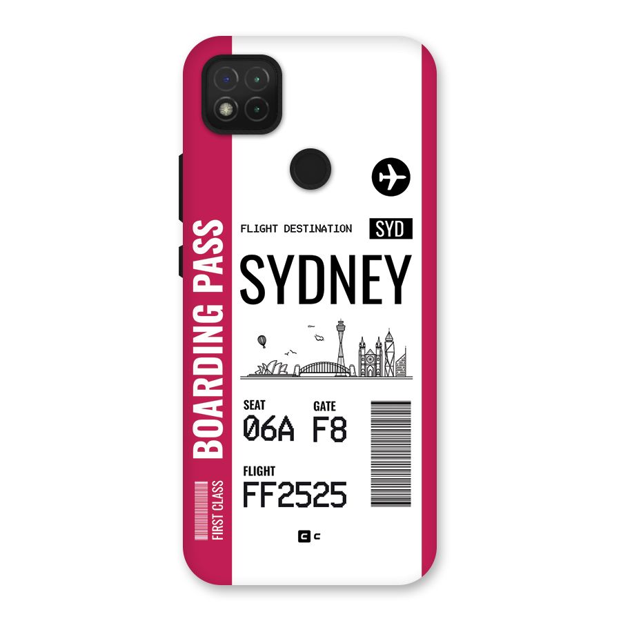 Sydney Boarding Pass Back Case for Redmi 9C