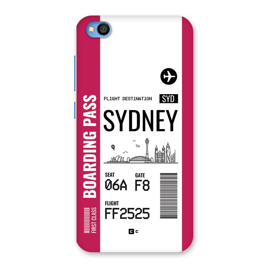 Sydney Boarding Pass Back Case for Redmi Go