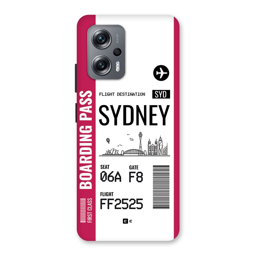 Sydney Boarding Pass Back Case for Redmi K50i