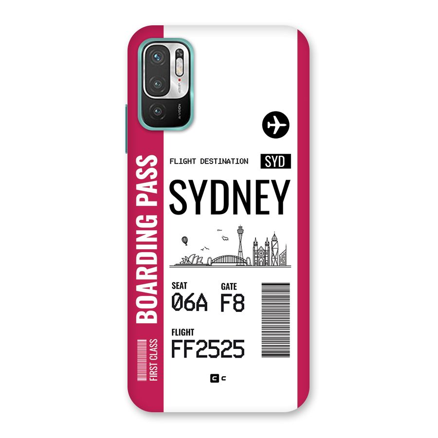 Sydney Boarding Pass Back Case for Redmi Note 10T 5G