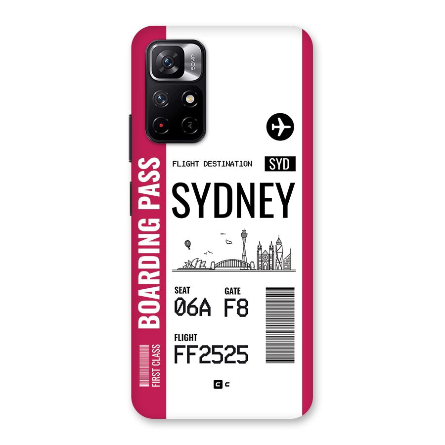 Sydney Boarding Pass Back Case for Redmi Note 11T 5G