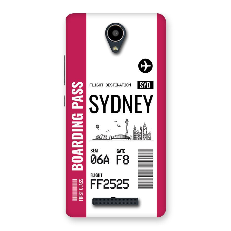 Sydney Boarding Pass Back Case for Redmi Note 2