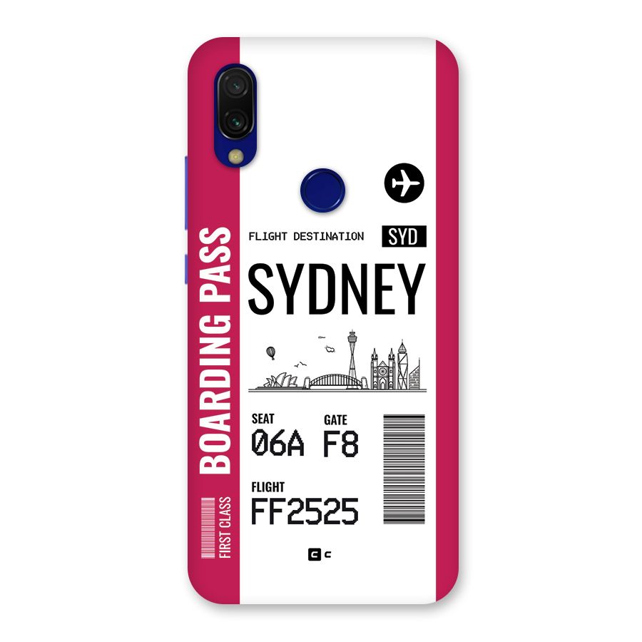 Sydney Boarding Pass Back Case for Redmi Y3