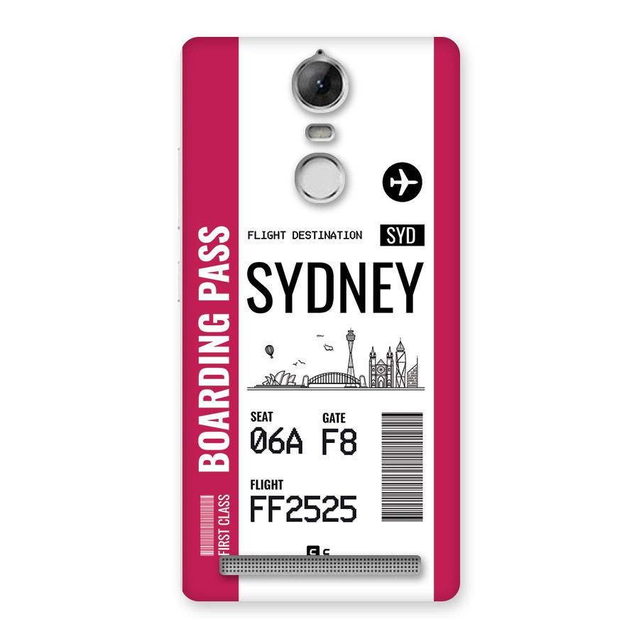 Sydney Boarding Pass Back Case for Vibe K5 Note