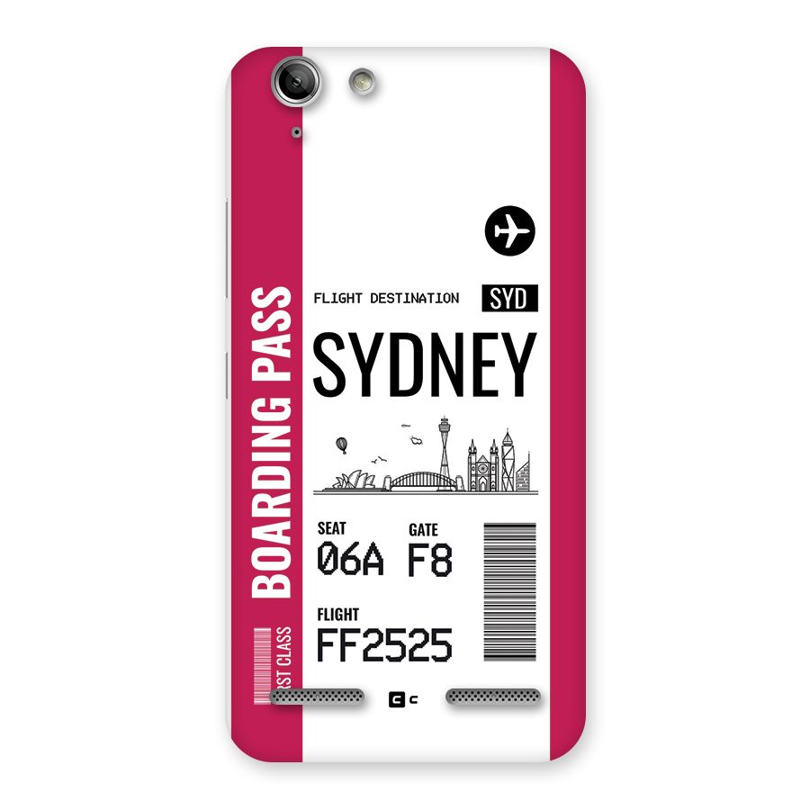Sydney Boarding Pass Back Case for Vibe K5 Plus
