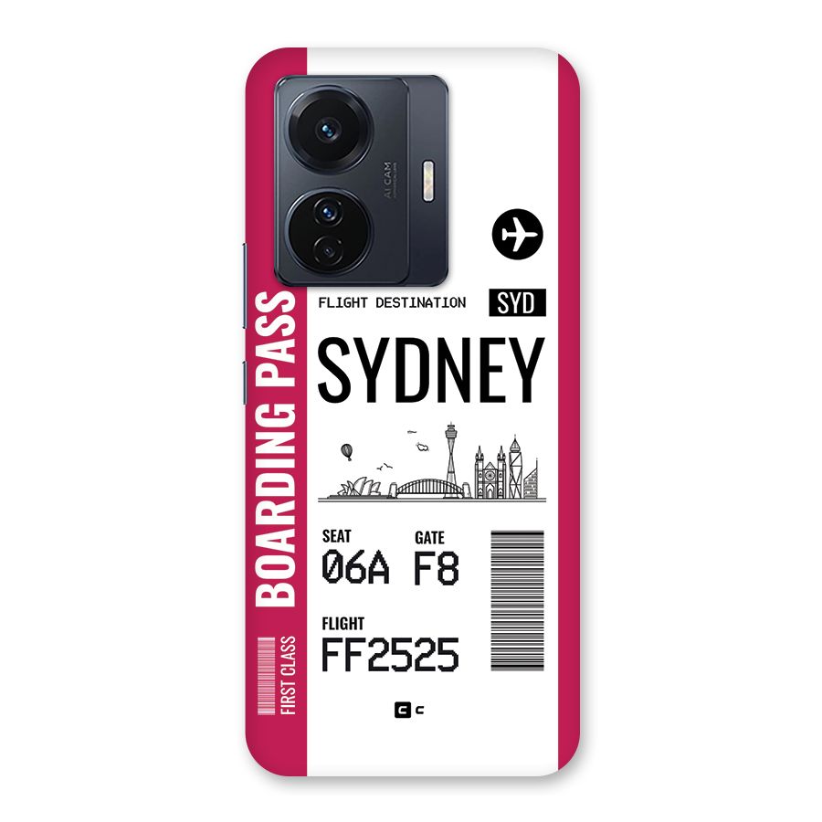 Sydney Boarding Pass Back Case for Vivo T1 Pro