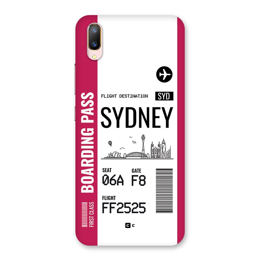 Sydney Boarding Pass Back Case for Vivo V11 Pro
